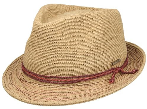 Stetson Chapeau Trilby Mivella Crochet Femme/Homme - de Soleil D'Ete en Paille Printemps-ete Printemps Ete - M (56-57 cm) Nature