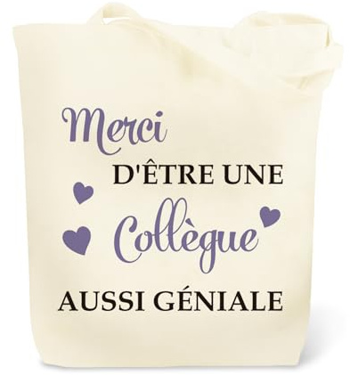 JIOMULIG Idée Cadeau Collègue Travail Tote Bag Merci Noel Boulot Métier Départ Retraite Anniversaire Collègue Femme Sac Cabas Réutilisable Halloween Valentin Personnalisé ToteBag Cadeaux