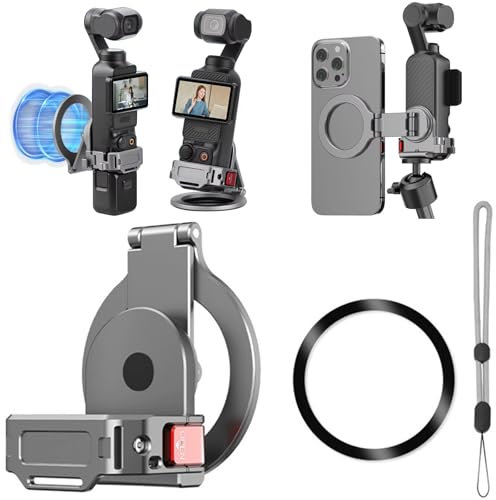 Honbobo Magnetische Halterung für DJI Osmo Pocket 3, Telefon-Teleprompter-Halter, Desktop-Ständer, Befestigungsclip, Erweiterungszubehör für DJI Osmo Pocket 3