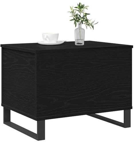 vidaXL Couchtisch Schwarz Eichen-Optik 60 x 44,5 x 45 cm | Hält dem täglichen Gebrauch stand, Modern und passt zu vielen Deko-Stilen, Schnell zusammengebaut mit nur wenigen Werkzeugen
