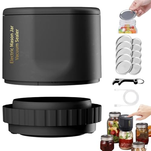 mason genie vakuumierer,Envasadora Vacio para Tarros Cristal, sellador al vacío portátil recargable 3 en 1,para tarros de mason,sellador al vacío de mano para alimentos,chamber vacuum sealer-A