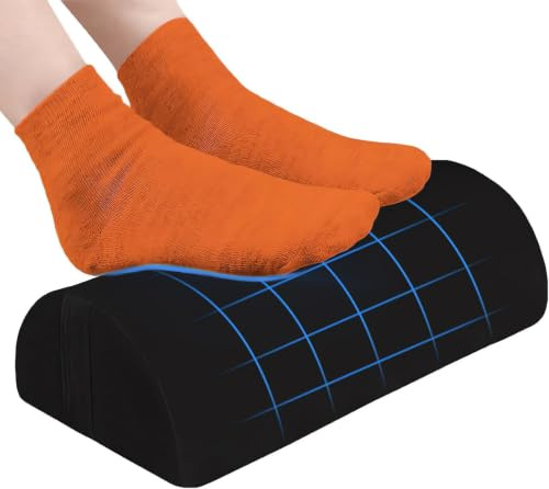 Chiziyixin Foot Rest Under Desk, Ergonomic Desk Footrest Cushion with Washable Cover & Portable Handle, Foot Stool Pillow for Home Working Office Gaming Travel, Relieve Lumbar Leg Knee Back Pain