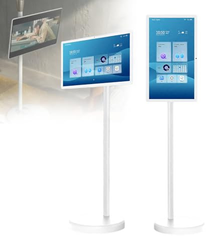 Gavscient Pantalla Inteligente TV Portátil con Cámara 4K | Monitor Táctil | TV Portátil Inalámbrica sobre Ruedas | Android 12 OS (Soporta Google Store) Batería Integrada (5-8H) 21.5-8/128G