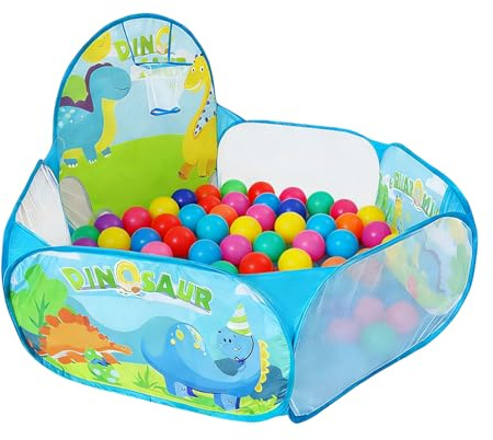 Giwuence Parc À Balles | Maisonnette De Jeu Pliable avec Panier De Basket,Piscine À Balles Mini Renforcée,pour Intérieur Extérieur Anniversaire Noël Filles Garçons Action de Grâce