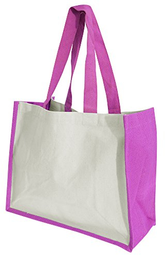 Westford Mill Printers Jute-Tasche/Shopper/Einkaufstasche, 21 Liter (2 Stück/Packung) (Einheitsgröße) (Fuchsia)