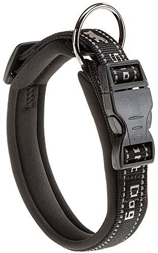 Ferplast Collare per cani SPORT DOG C25/65, Soffice imbottitura, Cuciture riflettenti, Etichetta per nome dell'animale, A: 55÷65 cm - B: 25 mm Grigio