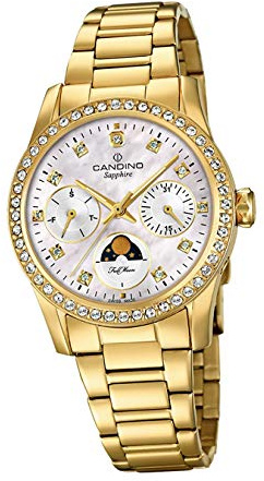 Candino Armbanduhr Damen C4689/1 Fashion Quarzwerk Edelstahl Uhr Gold D2UC4689/1 EIN Geschenk zu Weihnachten, Geburtstag, Valentinstag für die Frau