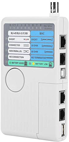 Oumefar 4 in 1 Portable RJ11 RJ45 USB BNC LAN Network Cable Tester Remote Networking Tool Network Phone Cable Tester for UTP STP Cables Tracker(No Batteries Included)