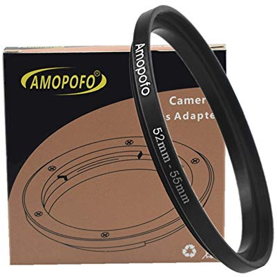 52mm to 55mm Camera Filters Ring Compatible All 52mm Camera Lenses or 55mm UV CPL Filter Accessory,52-55mm Camera Step Up Ring
