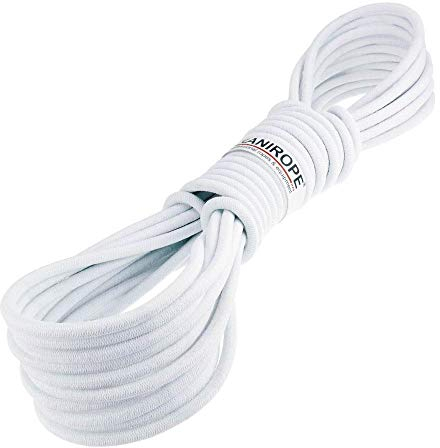 Kanirope® Gummiseil MONOSPAN PE 6mm 50m Weiß Expanderseil Spann Seil Spanner Spannseil Plane