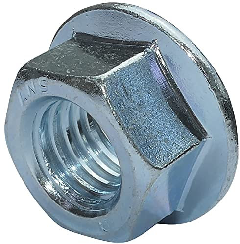 AERZETIX - Set di 100 dadi esagonali con flangia/base dentata M12 Ø esterno 25mm - in acciaio al carbonio - controdado autobloccante - C49646