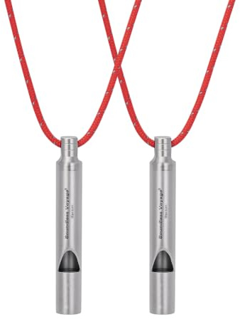 iBasingo Titan Notfallpfeife 120dB Laut Trillerpfeife mit Lanyard Ti9010O | Leichte Überlebenspfeife Hundepfeife Signalpfeife für Camping Wandern Jagd Klettern EDC Schlüsselanhänger mit 80cm Trageband