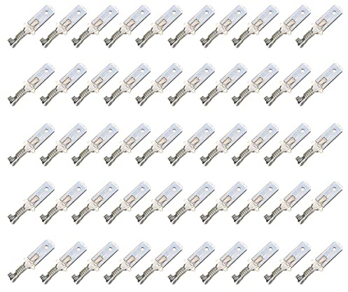 50 Flachstecker 6,3x0,8 Kabelschuh unisoliert 1,50² - 2,50² DIN 46343 Rastloch