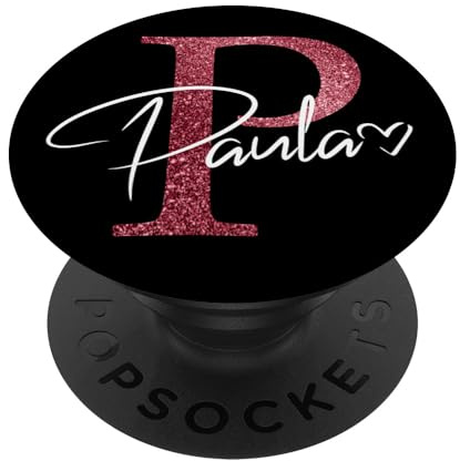 Paula Name Personalisiert Buchstabe P Herz Pink Rosa PopSockets Klebender PopGrip