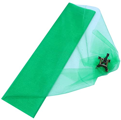 Organza Dekostoff 48cm x 10m, zum Nähen Brautschleiern,Petticoats,Röcken,Organzastoff Dekoband für Hochzeit Party Bankett Deko Tischläufer Geschenk-Schleife DIY Handwerk Weihnachten Deko,Gras-Grün
