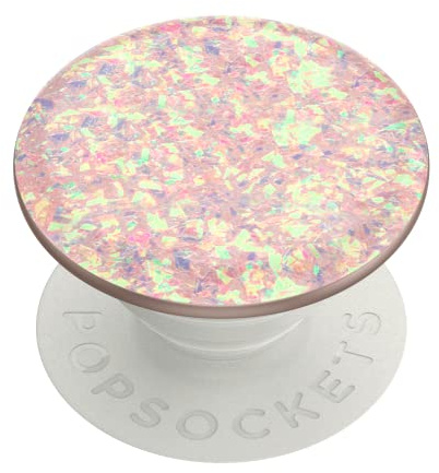 PopSockets Handy-Griff mit ausziehbarem Ständer, Glitzer, irisierend, Konfetti-Rose
