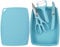 Planche à Découper, Planche à Découper Portable avec Plateau et Éplucheur, Couteau Multifonctio évier de Lavage Planche à Découper pour l'extérieur, le Camping, le Pique-nique (blue)