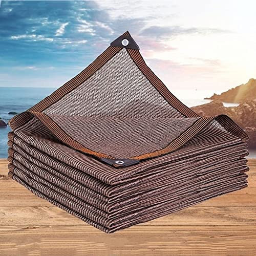 Marrone Telo Parasole per Pergola, Rete Ombreggiante da Giardino Resistente Ai Raggi UV all'85% Tenda da Sole Impermeabile/Traspirante per Patio Esterno, 1-20M su Misura (Size : LxW - 6 M x 6 M)