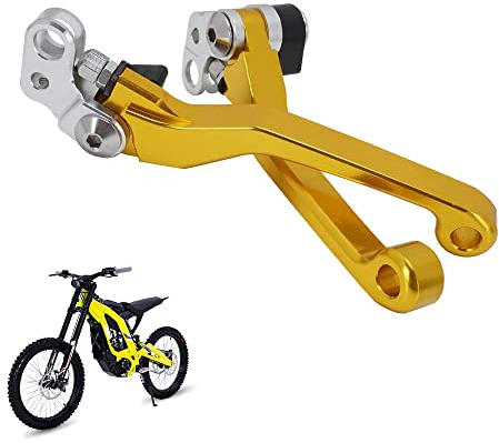 JFG RACING Motorradbremshebelkupplungshebel Aluminiumlegierung Einstellbarer Kupplungsbremshebel für Sur Ron Light Bee S/X Segway x160/x260 TALARIA STING-Gold