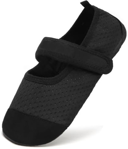 Acfoda Ballerina Barfussschuhe Damen Leicht Weiche Verstellbar Schwarz 35/36 EU = Herstellergröße 36/37