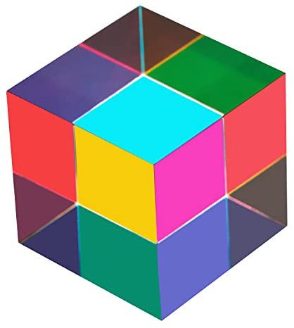 ZhuoChiMall CMY Mixing Color Cube, 60 mm (2,36 Zoll) Acrylfarben-Prismenwürfel, für Zuhause oder Büro, Stem/Dampf, Desktop-Physik-Spielzeug, Wissenschaft, Lern, pädagogisches Geschenk für Kinder
