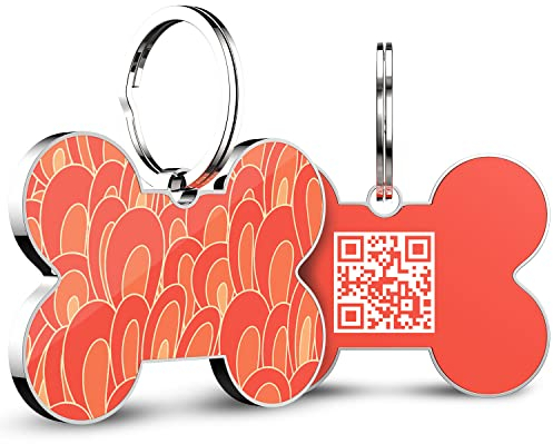 DISONTAG QR Hundemarke Dog ID Tags,Kostenlose Pet Medical Online Hundemarken-Mehr Infos Bearbeitbar ohne Gravur & PrivatsphäRe GeschüTzt