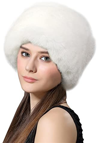 Lifup Damen Fellimitat Hut Cossack Russische Mütze Kosakenmütze für Reisen, Skifahren, Wandern Weiß 3