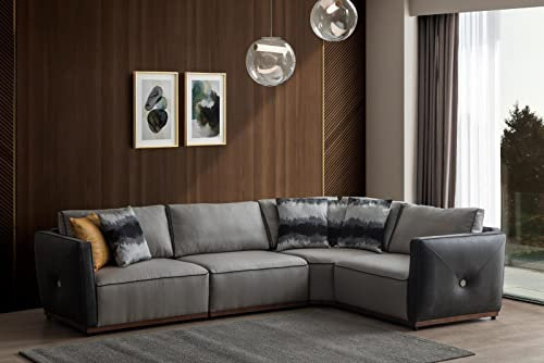 JV Möbel Wohnzimmer Ecksofa Sofas L-Form Sofa Ecke Stoffsofa Luxus Stoff Eckgarnitur Neu