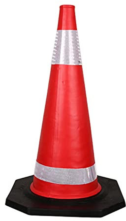 Dawafit 1-Piece High Traffic Cones for Street Safety, Outdoor Cones Road Safety Reflective Traffic Portable Wind Resistant Parking Cdriving Cones for Training, Parking Cones/71Cm