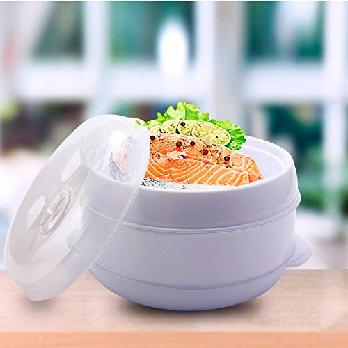 UBOON: Vaporera Doble para Microondas | Cocina al Vapor Fácil y Saludable