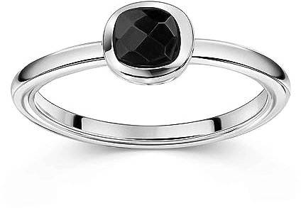 Materia Ring Silber 925 Damen mit Onyx Edelstein schwarz SR-12-54