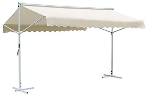 TEKEET Lawn & Garden,Outdoor Living,Outdoor Umbrellas & Sunshades,Free Standing Awning 4x3 m Cream