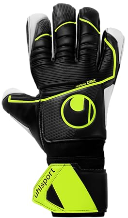 uhlsport Supersoft HN Flex Frame, Kinder und Erwachsene Torwarthandschuhe, Noir/Jaune Fluo, 10 -