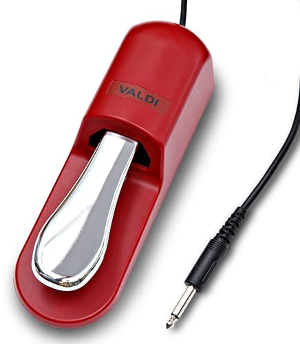 VALDI BP-3 Sustain Pedal – Universal-Pedal für Keyboard, Klavier, Digitalpianos, MIDI-Keyboards & Synths – Umwandlungsschalter für alle Marken – 1/4-Zoll-Klinke, Anti-Rutsch-Design, verlängertes Kabel