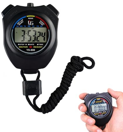 IKadiya Multifonction Chronomètre de Sport, Compteur de Sport, Minuterie de Chronomètre Portable, Digital Chronométreur, Appliqué au Courir Football Basket Natation et Les Autres Sports