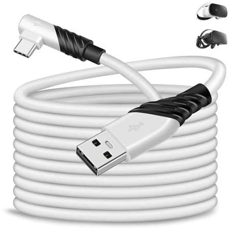 Link Cable 5M Compatible with Meta/Oculus Quest 2/Quest 3/Pro/Pico 4 VR Headset Accessories USB 3.2 A to Type-C 5Gbps High Speed Data Transfer Cord 60W Fast Charging Long Cable for Gaming PC/Steam VR
