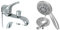 ROUSSEAU 4054663, Monotrou, Mitigeur bain/douche Edinburgh Mtrou Chromé, Chrom&ampeacute & Vinabo Pommeau de douche + 1,5 m flexible douche en acier tube, 5 fonctions jet de douche