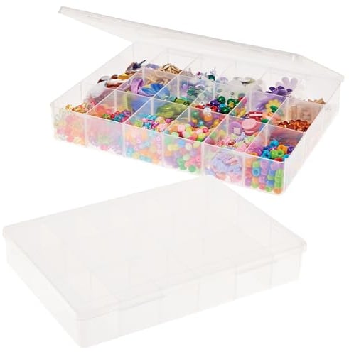 Baker Ross FN263 Aufbewahrungsbox mit Fächern – 1 Packung Aufbewahrungsbox für Perlen, Kurzwaren und Kunstmaterialien