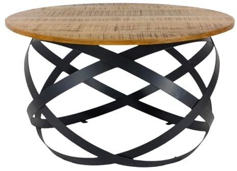 Amago home Couchtisch rund ø55/60/65/75cm Beistelltisch Industrie Style Metall Gestell Farbe Orbit ø 75cm