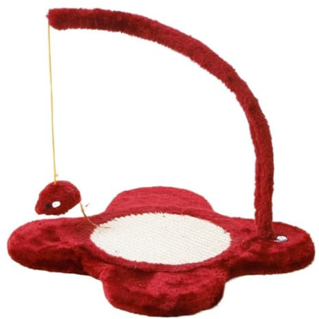 JHMYOB Cat Climbing Frame Cat Toys Flower-shaped Sisal Cat Scratching Board Hanging Magnet Mouse Claw Grinding Pet Toy Wear-resistant Cat Climbing Tree(Red)