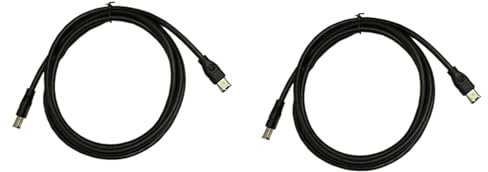 2X Schwarzes IEEE 1394 Firewire 400 auf Firewire 400 Kabel, 6-Polig / 6-Polig Stecker/Stecker - 10 Fuß