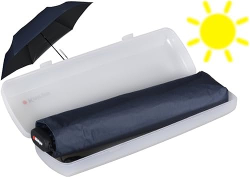 Knirps Taschenschirm US.050 Ultra Light Slim Manual mit UV- und Hitzeschutz im Etui - navy-schwarz