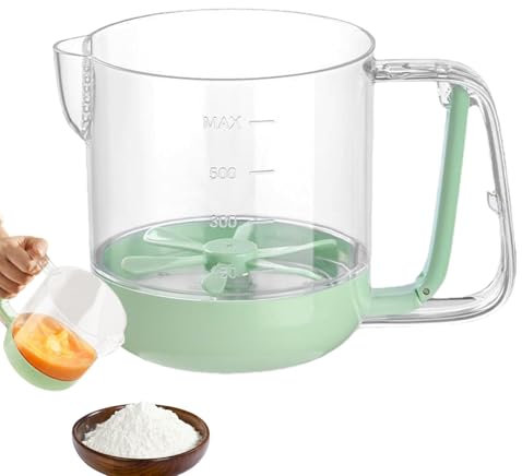Vaso multifuncional para batir huevos, semiautomático, batidor, vaso de filtro de líquido de huevo prensado a mano, tazas mezcladoras de huevos para el hogar, restaurante, cocina, hornear (16,2 x 12,2
