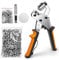 Grommet Tool Kit - Eyelet Hole Punch Pliers Kit With 500pc 10mm Metal Eyelets, Handheld Puncher Plier Kits For Leather,Craft,PVC Banners,Tarpaulins