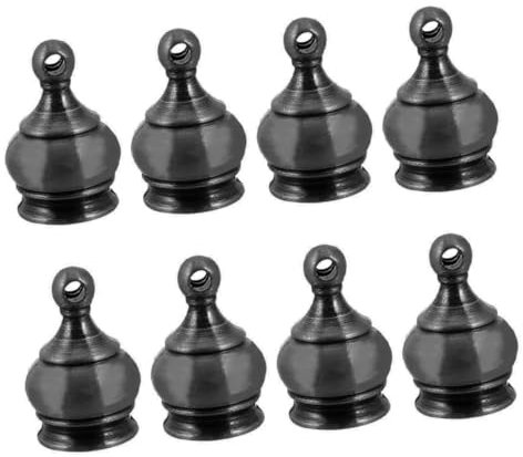 SHINEOFI 8stücke Kronenförmige Lampen-muttern Aus Messing Gewindekappe Schraubknopf Für Vintage Leuchtendekoration Einfache Montage Geeignet Für Wohn Schlafzimmer Handgedreht in Schwarz