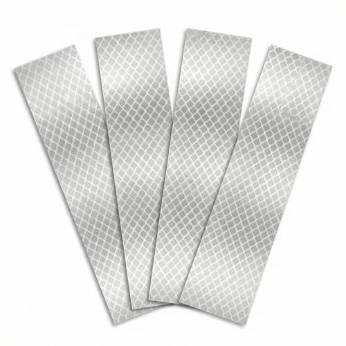 QWORK® 4 Stück Reflektierende Aufkleber, 3 * 15cm, hochintensive und Wasserfest Auffälligkeitsreflektor für Fahrräder, Autos und Motorräder