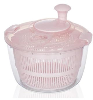 ccsxqy Salatschleuder, 5 l, beste Bewertung für Gemüse- und Obsttrockner mit Deckel, reißfestes und hitzebeständiges Material, rutschfester Boden, leicht abnehmbar zur Reinigung (Rosa)