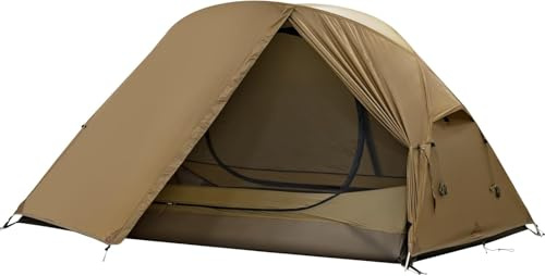 TOMOUNT Zelt Ultraleichte 1-2 Person Nylon Campingzelt Kleine Packungsgröße, 4 Saison Wasserdicht & Winddicht Kompakt Kuppelzelt für Hiking, Wandern, Camping, Outdoor