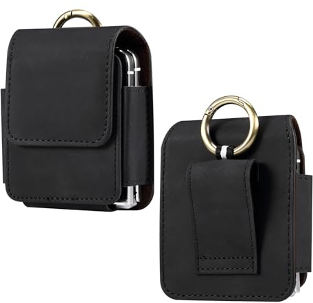 Handy Gürteltasche Gürtel Handytasche Herren für Samsung Galaxy Z Flip 7/7FE/6/5/4/3/Moto Razr 60/50/40 Ultra Hülle Magnetverschluss Handyholster mit Kartenhalterung Tasche Gürtelclip Ledertasche
