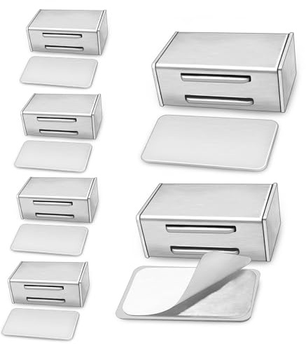 6 Pezzi Calamite per Mobili, Chiusure Magnetiche Adesive in Acciaio Inox, Forte Chiusura Magnetica per Ante di Cucina, Armadi, Cassetti e Porte
